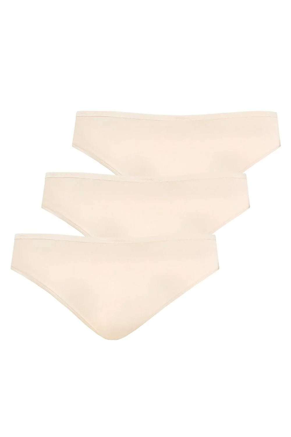 Culottes en bambou beige classiques pour femmes, taille ajustable, sans motifs, lot de 3, XS à XXL