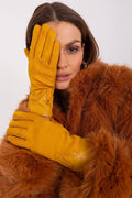 Gants élégants pour femmes automne-hiver design moderne fleur brodée poignet en cuir métallique boutonnières polyester spandex