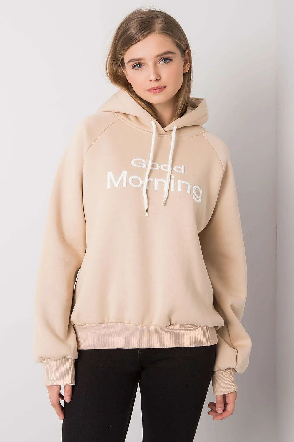 Sweatshirt femme oversize coton polyester bleu vif urbain moderne confortable manches longues GRL PWR