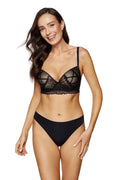 soutien gorge pushup Gorteks dentelle tulle transparent broderie florale plongeant armatures bretelles fines réglables maintien sculptant