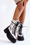 Bottes de neige Step in style design audacieux moderne femmes mode urbain tendance cuir écologique fourrure douce talon plat semelle épaisse