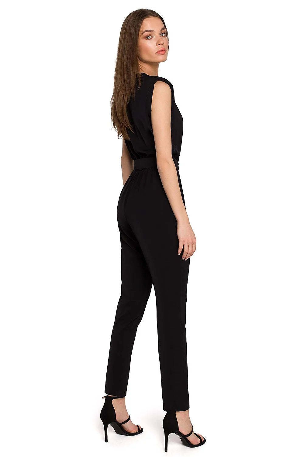 Combinaison rose pâle femme polyester chic épaules larges élégante pour occasions semi-formelles modernes