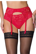 Ensemble de lingerie sexy féminin en dentelle rouge floral ajusté taille réglable femmes 36-44