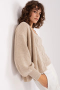 Ensemble Twinset Badu pour femme cardigan pull maille beige automne hiver coupe oversize manches longues torsadé