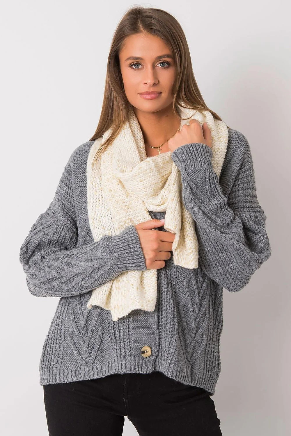 Écharpe châle tubulaire acrylique élégante torsadée chaude douce pour un hiver stylé et confortable