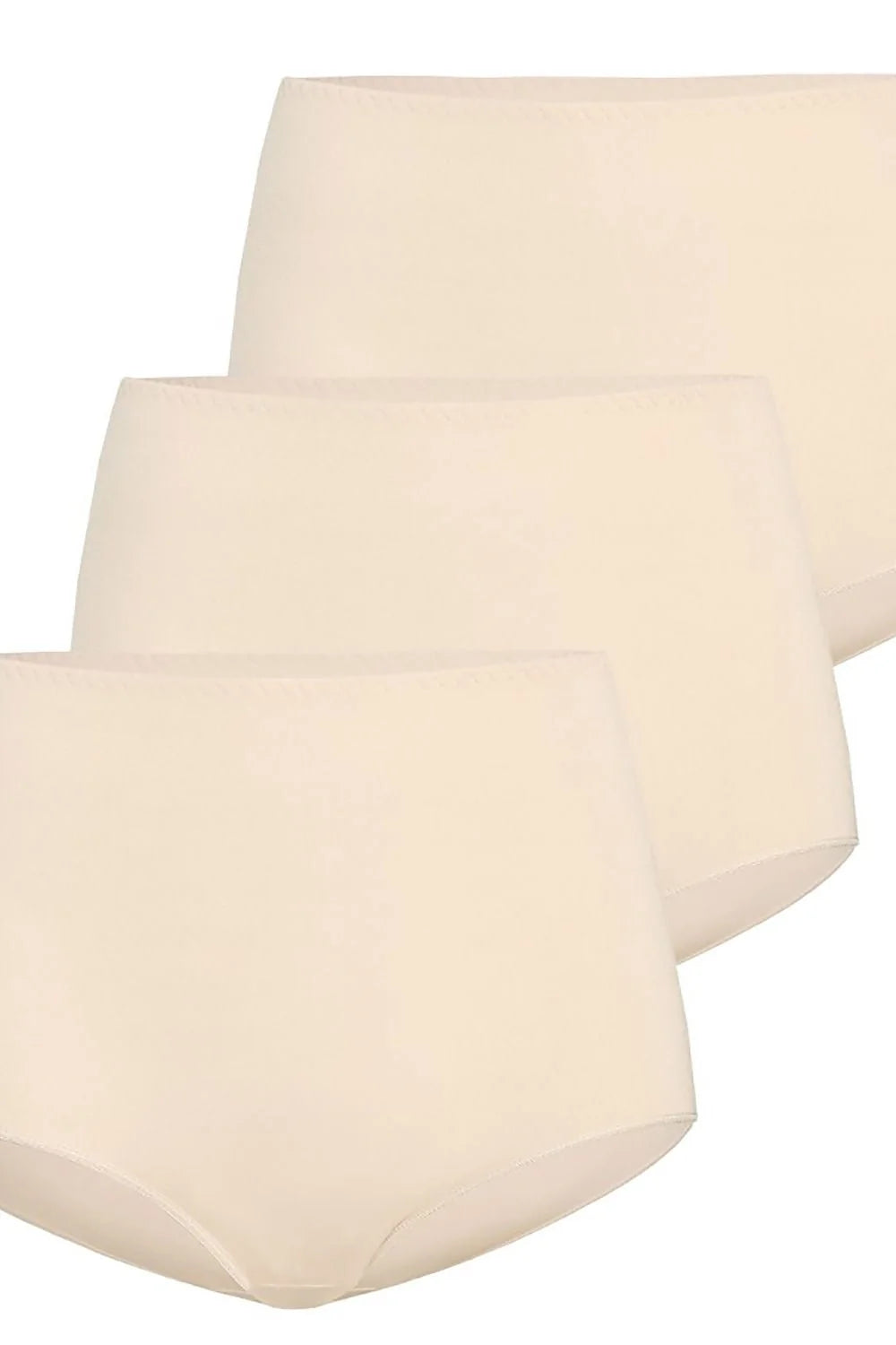 culottes bambou taille haute beige lot trois pièces confortables douces respirantes antibactériennes antifongiques élasthanne lisses gainantes maintien discrètes minimaliste