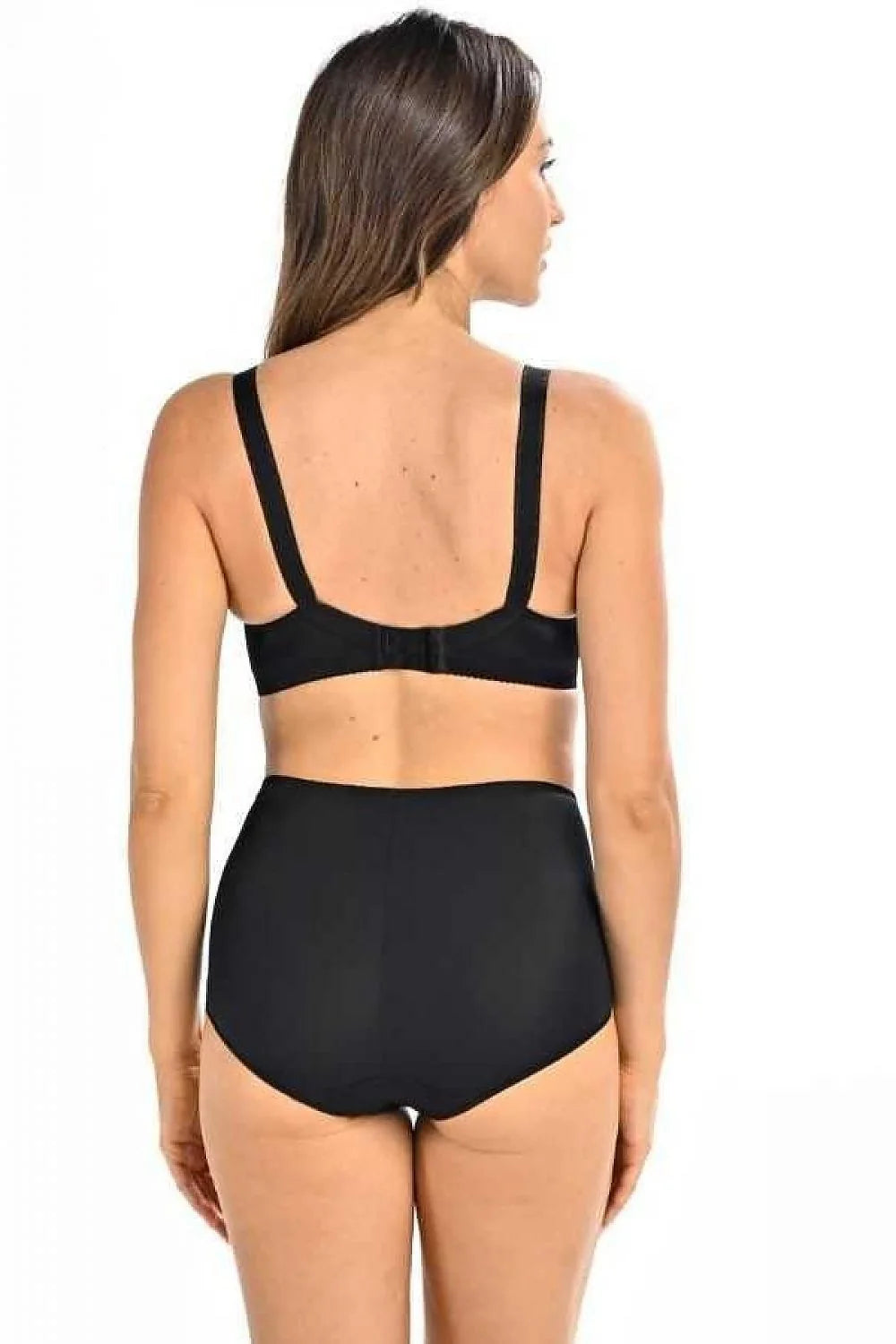Soutien-gorge et culotte taille haute noir sans armature microfibre floral dentelle femmes maintien confort quotidien