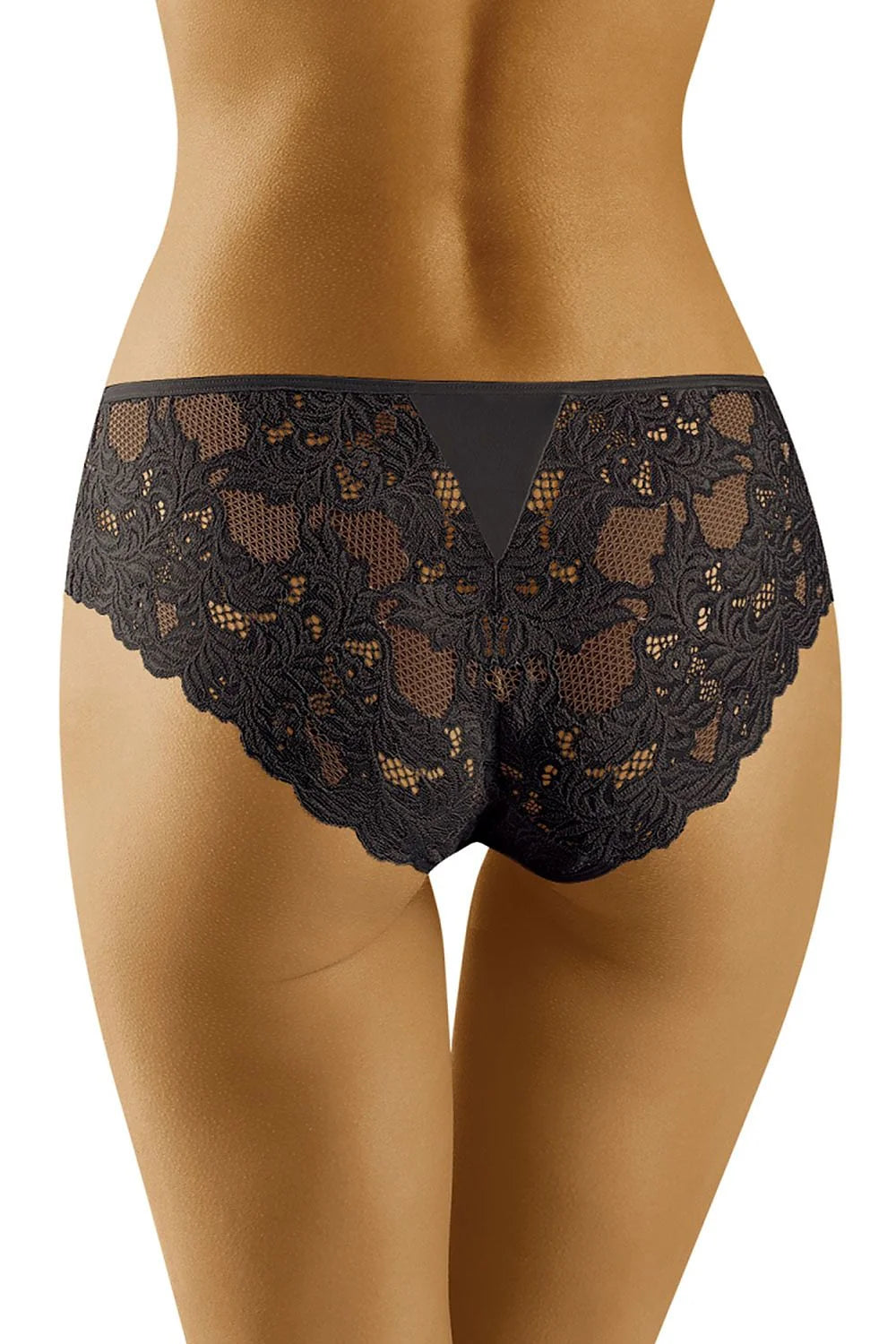 culotte féminine dentelle Wolbar floral blanc transparent shorty hipster basse échancrée tulle résille festonné élastique fin maintien discret confortable extensible