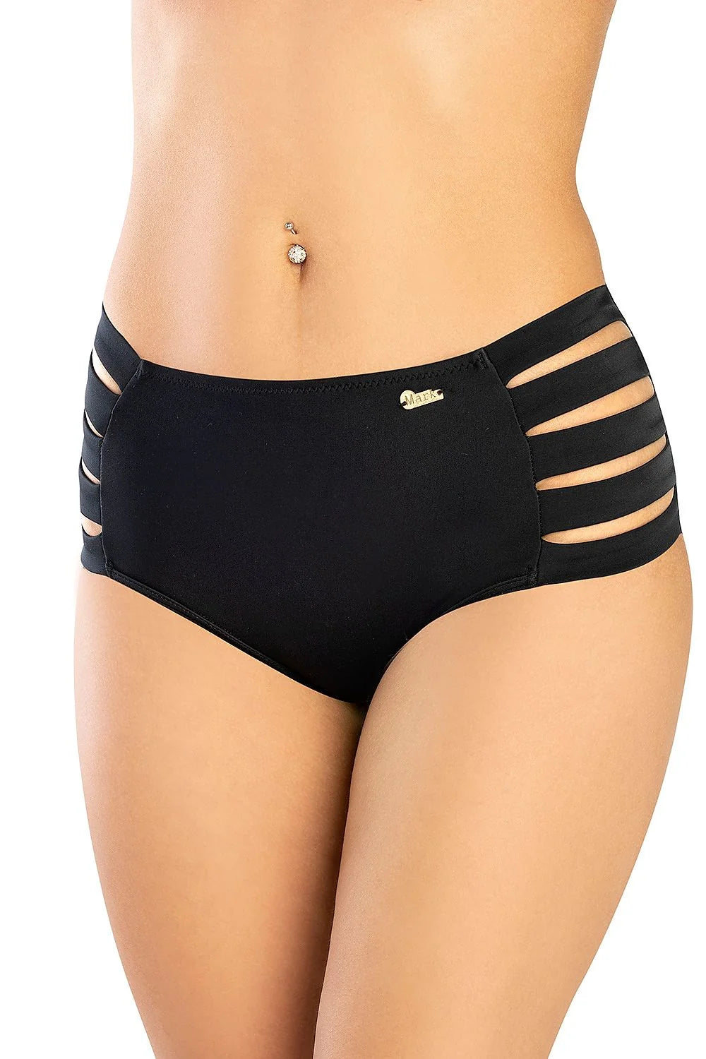 Culotte haute microfibre noire moderne sexy avec découpes latérales confort pour femme élégante tendance