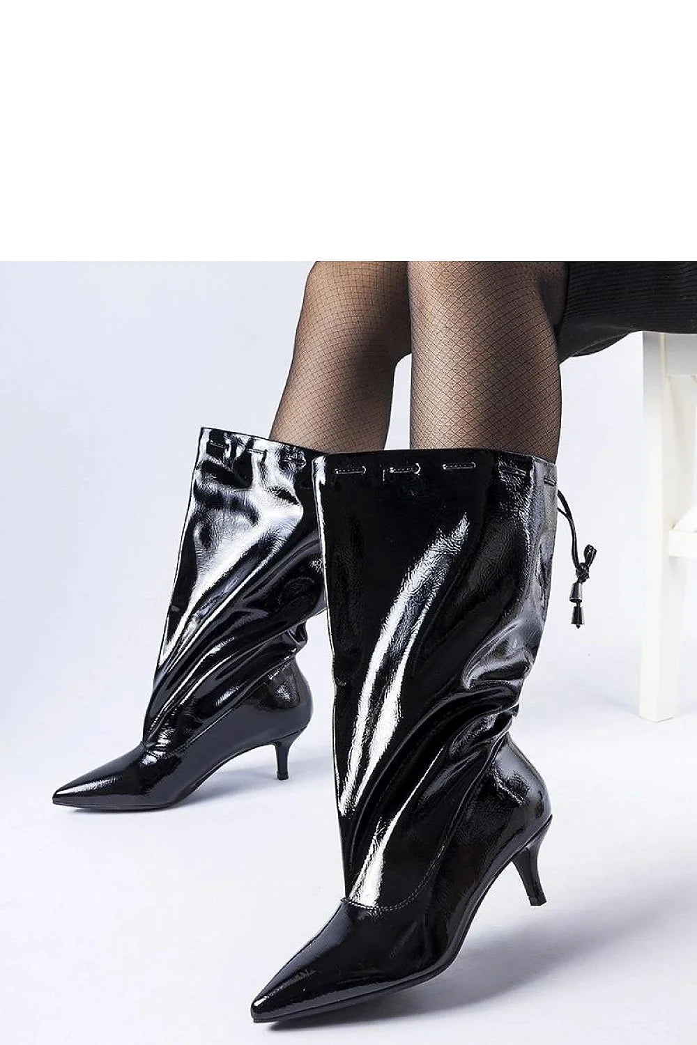 Bottes élégantes à talon aiguille cuir vernis noir femmes mode design audacieux occasions spéciales hiver automne été