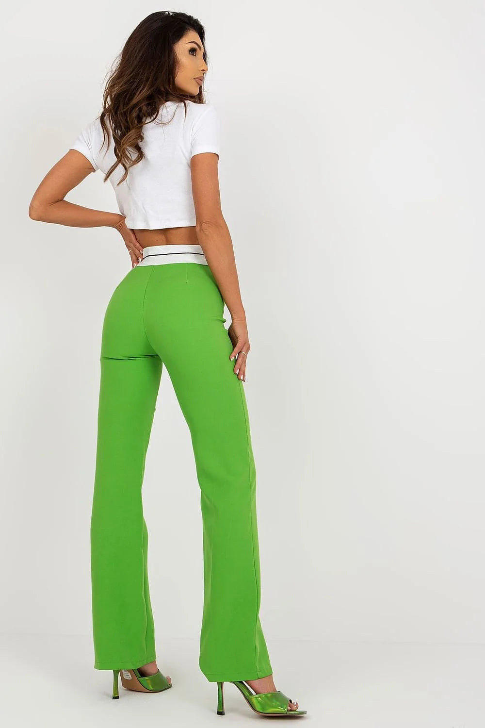 Pantalon femme Italy Moda taille haute coupe droite élégance mode vêtements femmes summer look