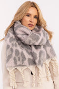Écharpe élégante pour femme en polyester motif léopard franges longueur 214 cm hiver mode châle tendance