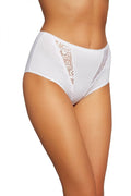 culotte haute femme dentelle coton elastane confortable classique blanche taille S M L XL soutien respirant douceur finitions festonnees
