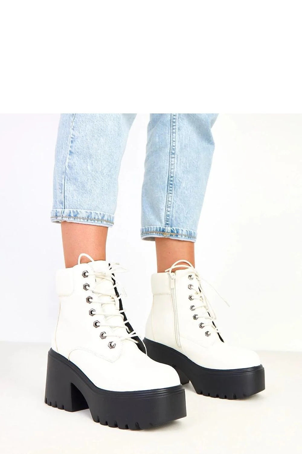 bottines femme chunky massives similicuir écologique durable bout carré tige12cm talon9cm plateforme5cm semellecrantée talonbloc lacets ziplatéral colrembourré maintiencheville