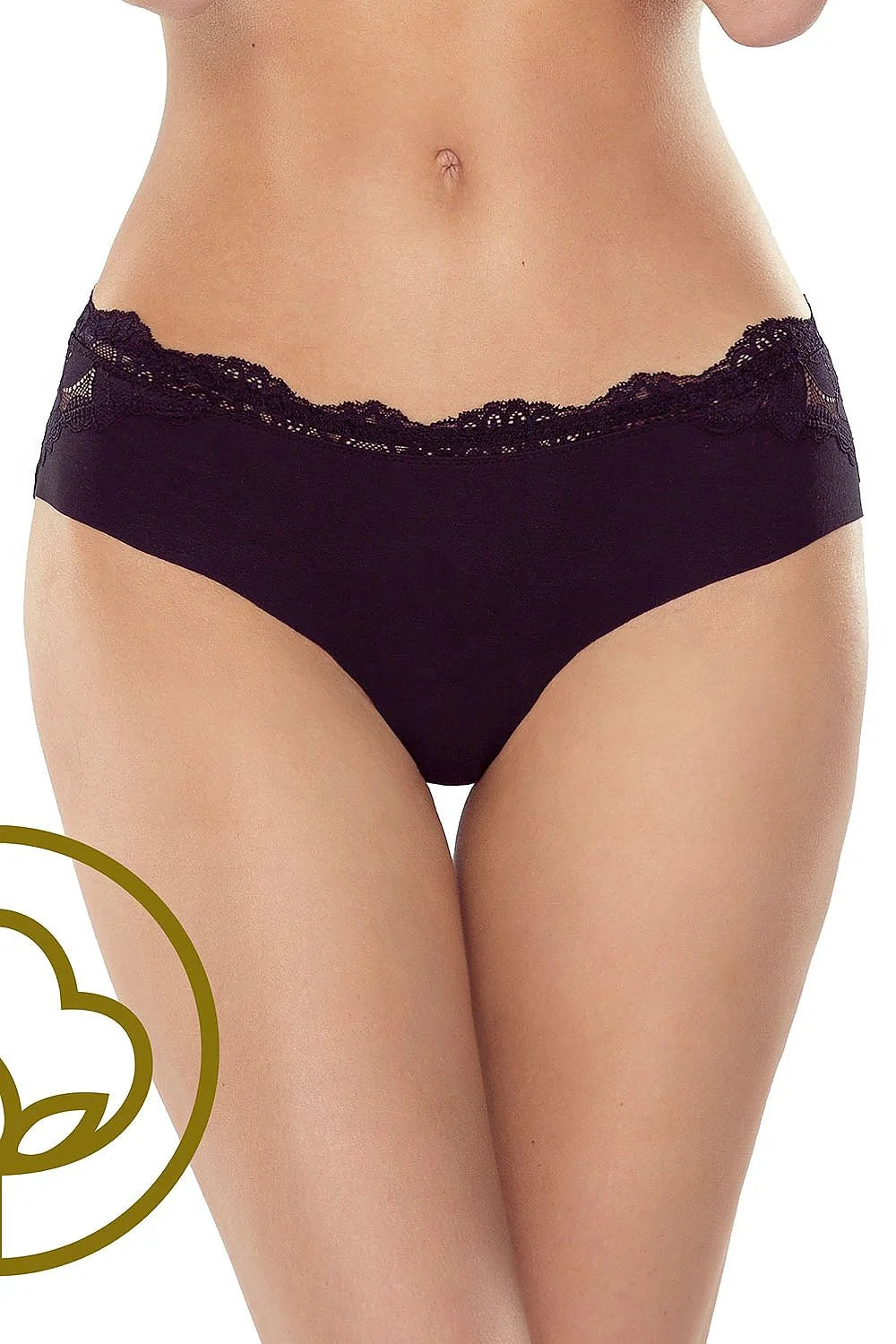 culotte féminine coton biologique dentelle florale beige taille basse hipster extensible mi couvrante maintien confortable invisible