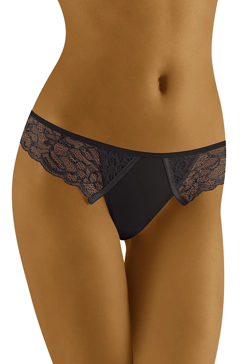 culotte tanga femme sexy dentelle microfibre noire élasthanne polyamide ajustable confort taille basse échancrée transparente florale