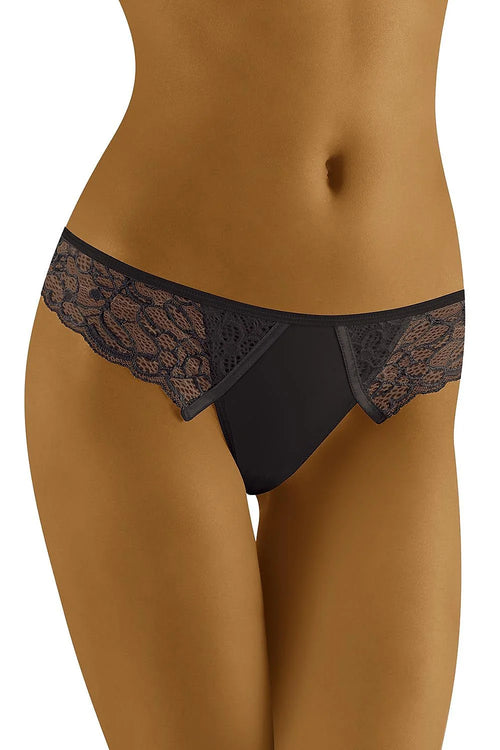 culotte tanga femme sexy dentelle microfibre noire élasthanne polyamide ajustable confort taille basse échancrée transparente florale