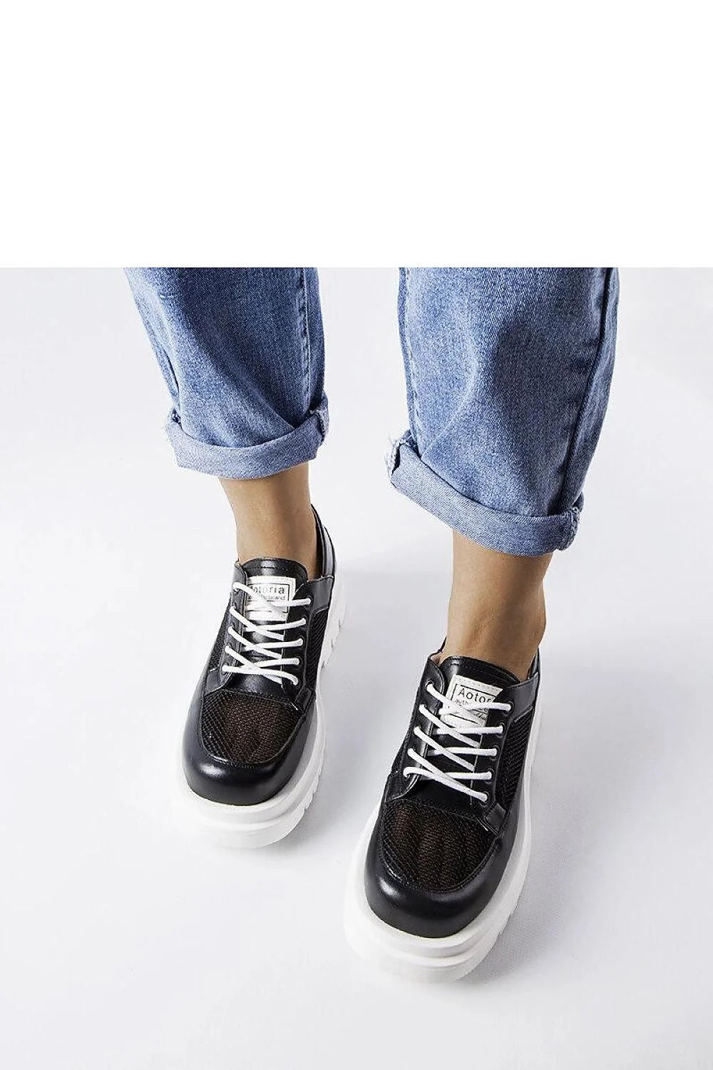 chaussures derby Solea femmes cuir noir maille respirante lacées blanches semelle blanche compensée crantée antidérapante plateforme chunky confort amorti stabilité