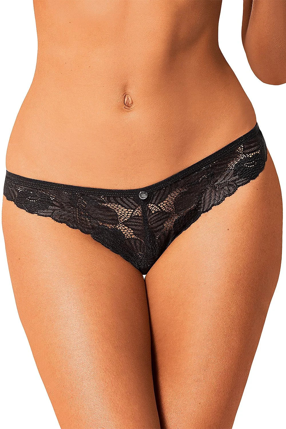 Culottes en dentelle noire avec motifs floraux, style bikini, confortable et élégante pour femmes