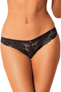 Culottes en dentelle noire avec motifs floraux, style bikini, confortable et élégante pour femmes