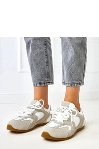 baskets femme basses sneakers rétro mesh blanc empiècements suédine beige cuir écologique bout rond lacets plats confort léger durable
