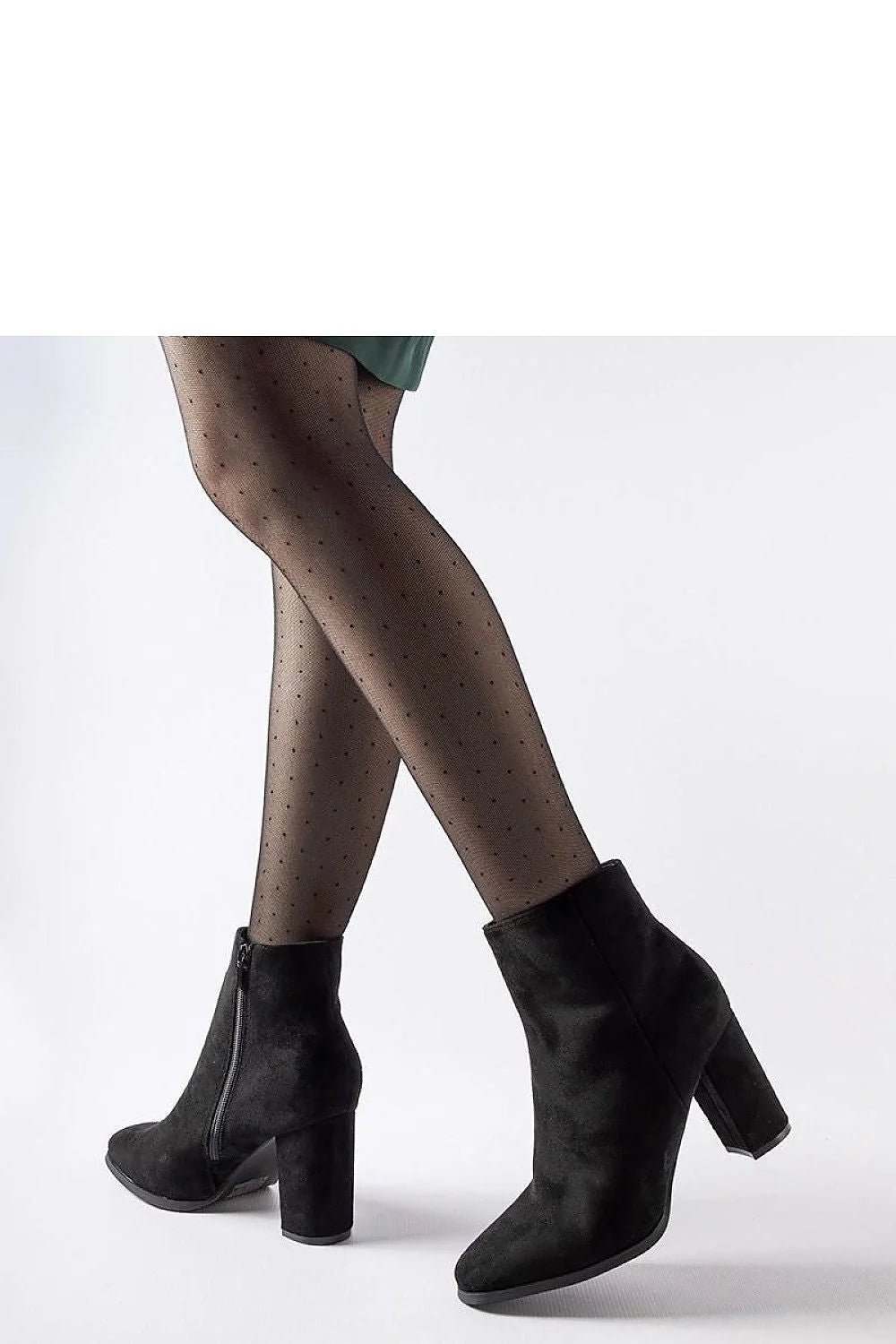 Bottines noires élégantes à talon épais cuir velouté cheville montante fermeture éclair femme occasionnels soirée quotidien haute qualité