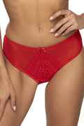Culottes en dentelle rouge floral élégantes coupe classique ceinture satin nœud gousset coton femme taille ajustable