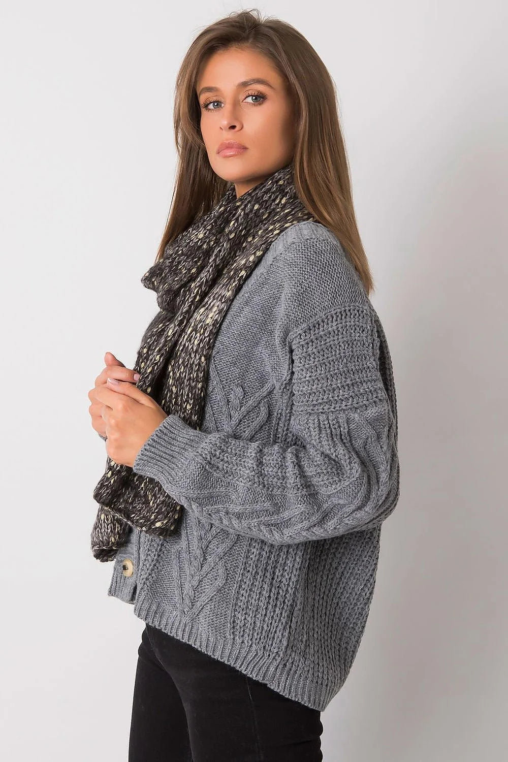 Écharpe châle tubulaire acrylique élégante torsadée chaude douce pour un hiver stylé et confortable