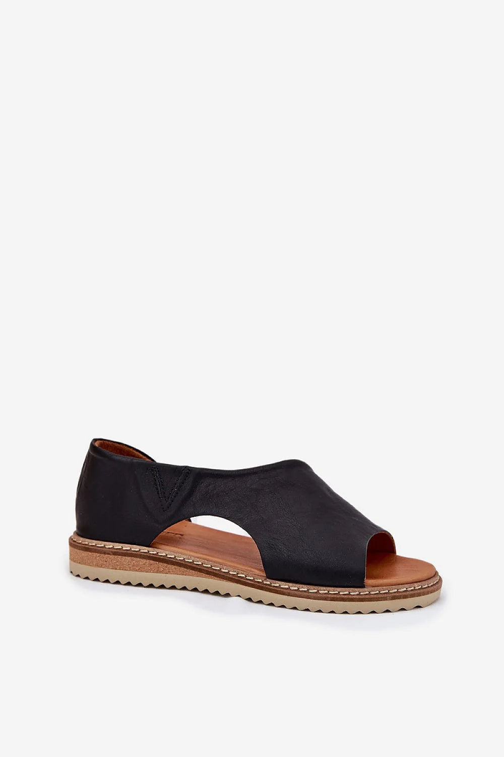 Sandales pour femmes élégantes cuir naturel talon fermé semelle caoutchouc beige style moderne été 2023