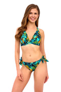 Maillot de bain femme bikini tropical vibrant bretelles larges noeuds côtés soutien parfait confort élasthanne polyamide plage piscine été