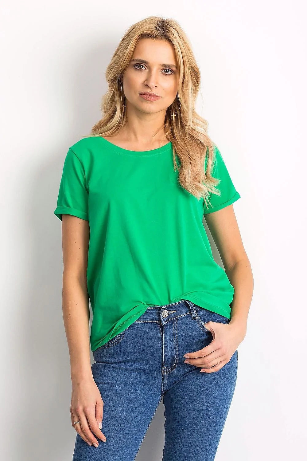 T-shirt pour femme simple et moderne en coton orange vif manches courtes col rond coupe droite confortable occasion quotidienne