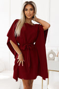 Robe de jour féminine Sofia Numoco couleur bordeaux tissu doux taille ajustable fabrication Pologne femmes occasion多种