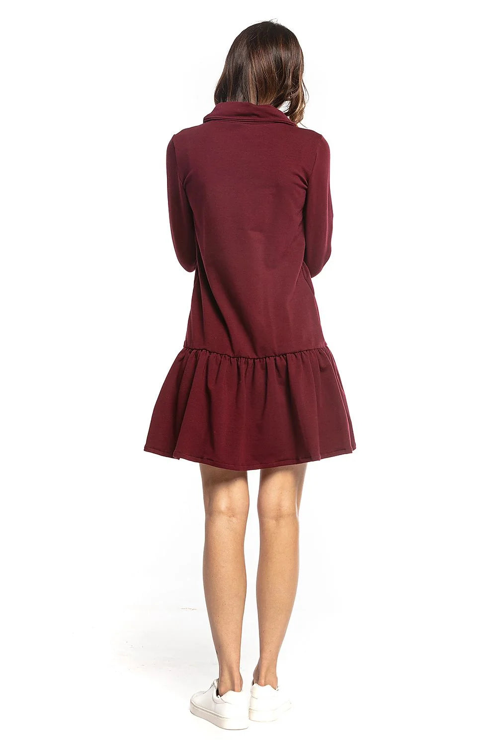 Robe en jersey coton polyester manches longues style sportif décontracté chic confortable pour sorties automnales