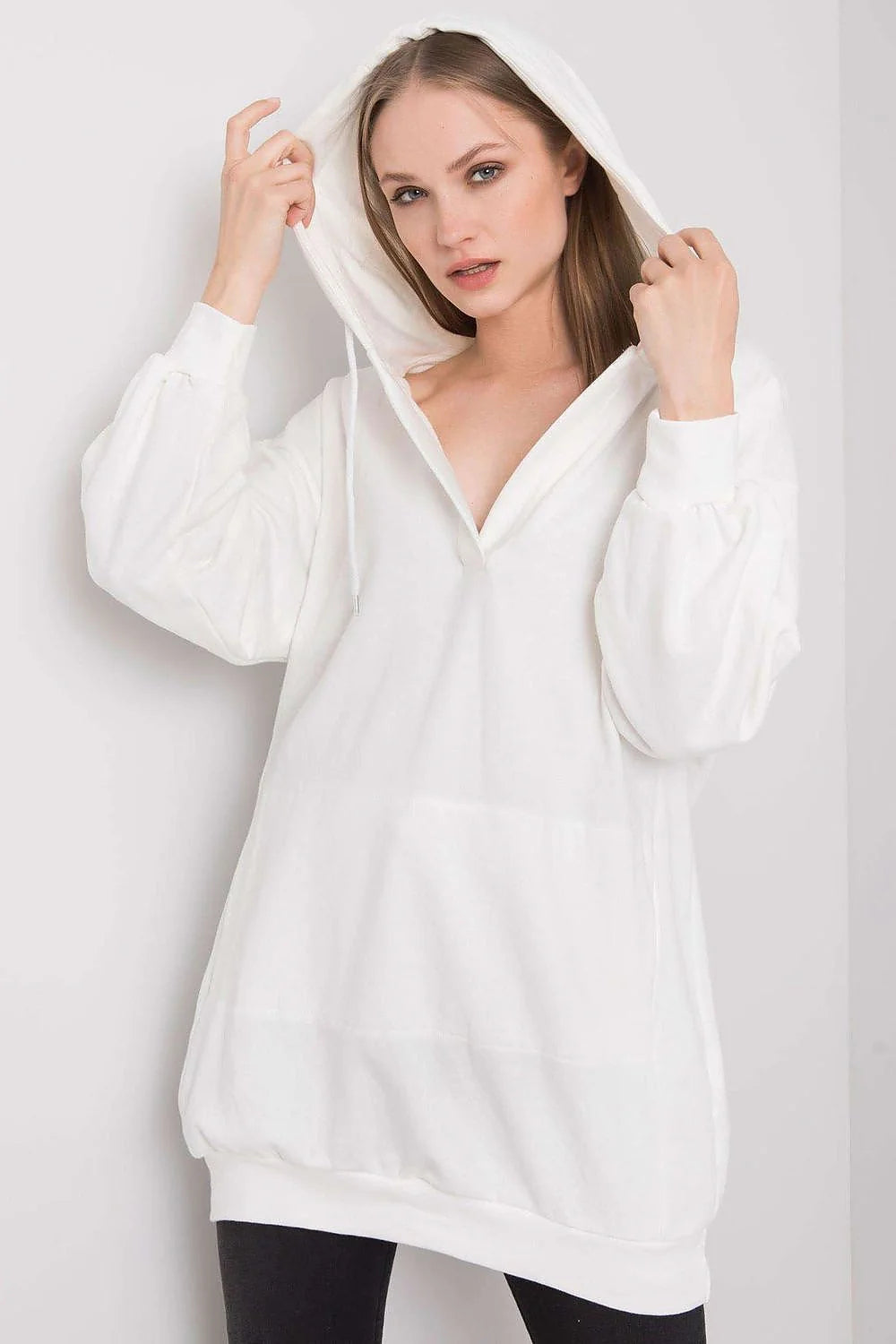 Sweatshirt à capuche pour femme moderne oversize couleur rose néon coton polyester poche kangourou style décontracté occasions multiples