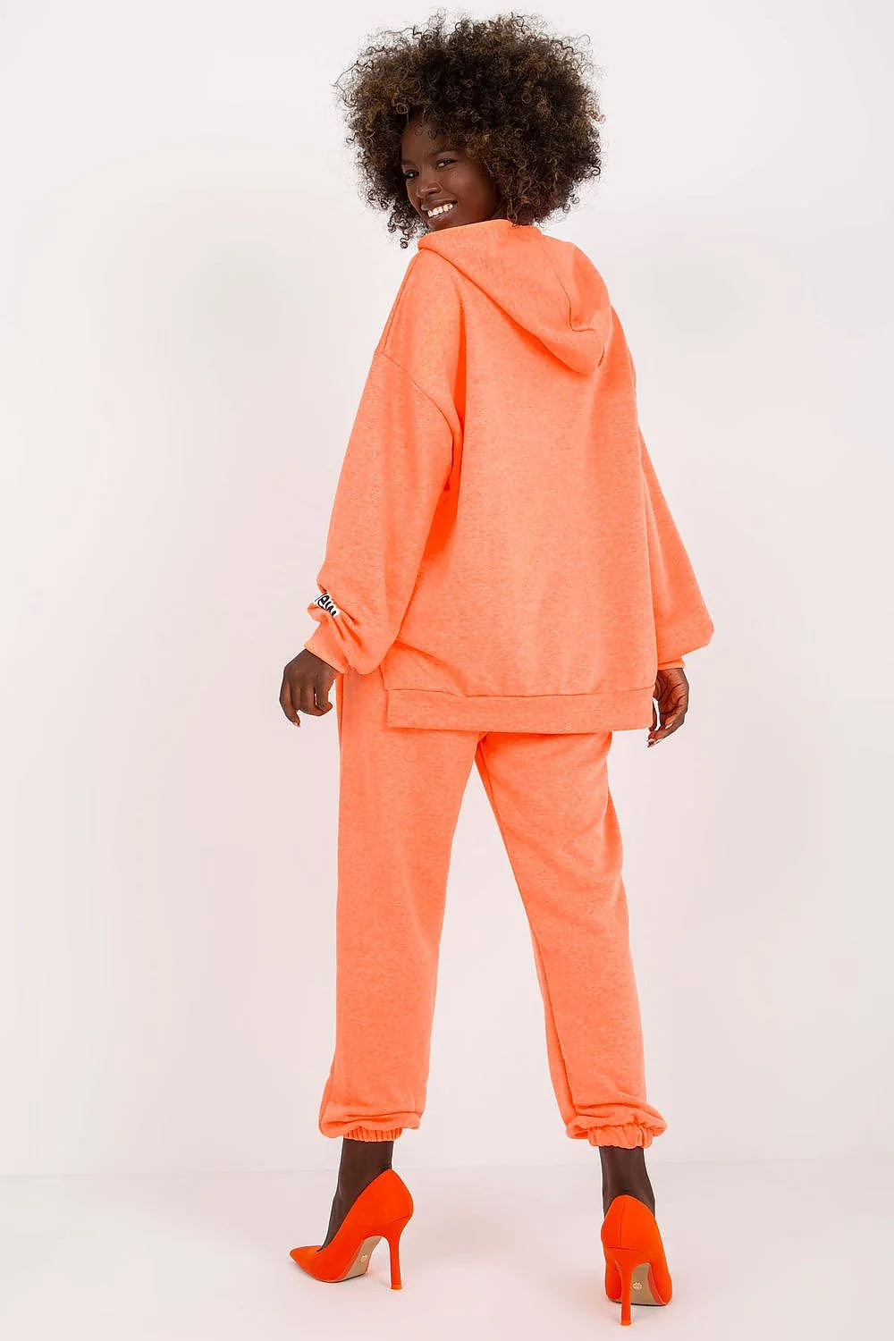 Ensemble Ex Moda Femme Sweat à Capuche et Joggers Coupe Oversize en Coton-Polyester Vert Vif
