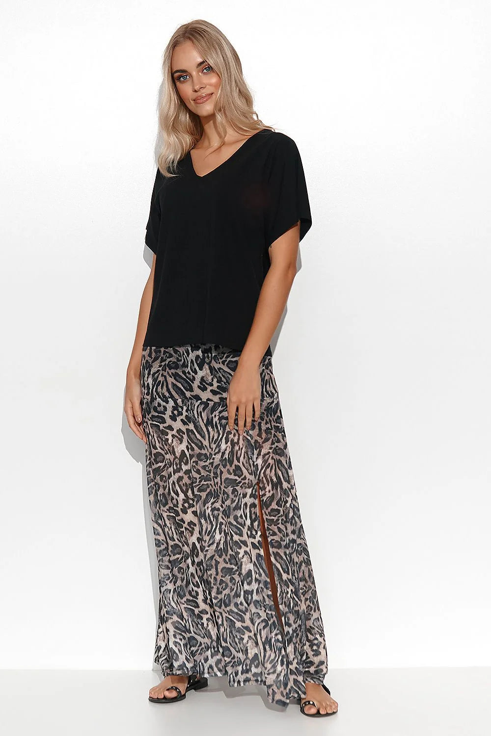 chemisier Makadamia femme noir encolureV manches courtes kimono oversize coupe ample tissu fluide coton respirant polyvalent casualchic mihanche