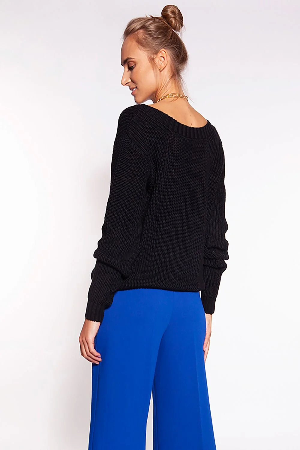 Pull femme élégant col V profond coupe relaxée texture côtes beige neutre coton acrylique 50 50