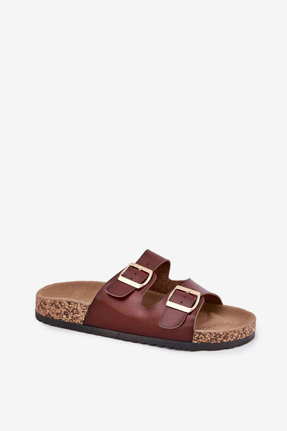 Sandales femmes élégantes confortables cuir doré été ouvertes strap Cork insole sandales modernes style bohème