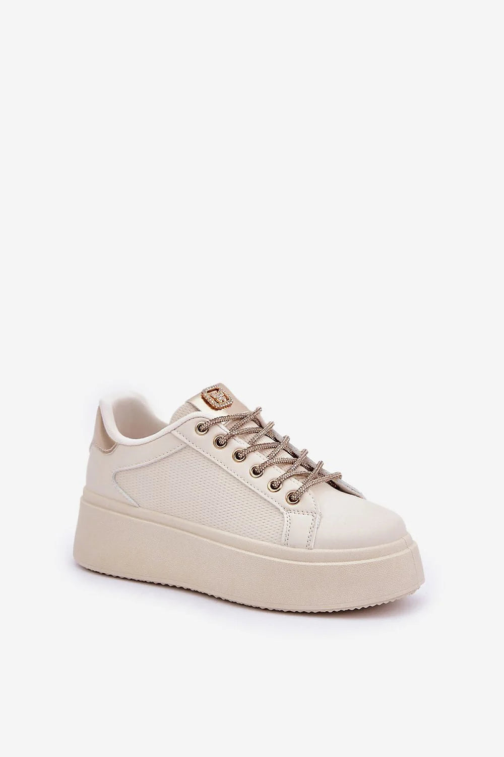 Chaussures de sport modernes pour femmes en cuir écologique plateforme élégante design minimaliste lacets brillants style universel