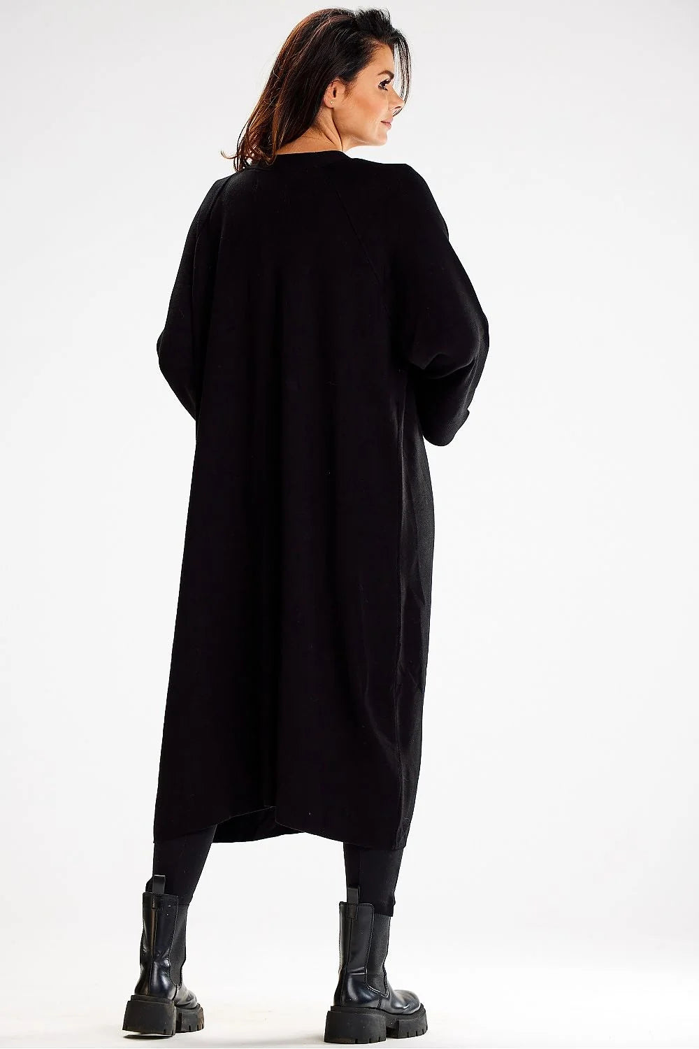 Cardigan long style kimono manches larges ceinture nouée matière douce nylon pbt viscose taille universelle femme