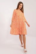 Robe de jour Sublevel style moderne imprimé géométrique femme coupe trapèze viscose confort occasion décontractée été printemps