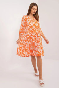 Robe de jour Sublevel style moderne imprimé géométrique femme coupe trapèze viscose confort occasion décontractée été printemps