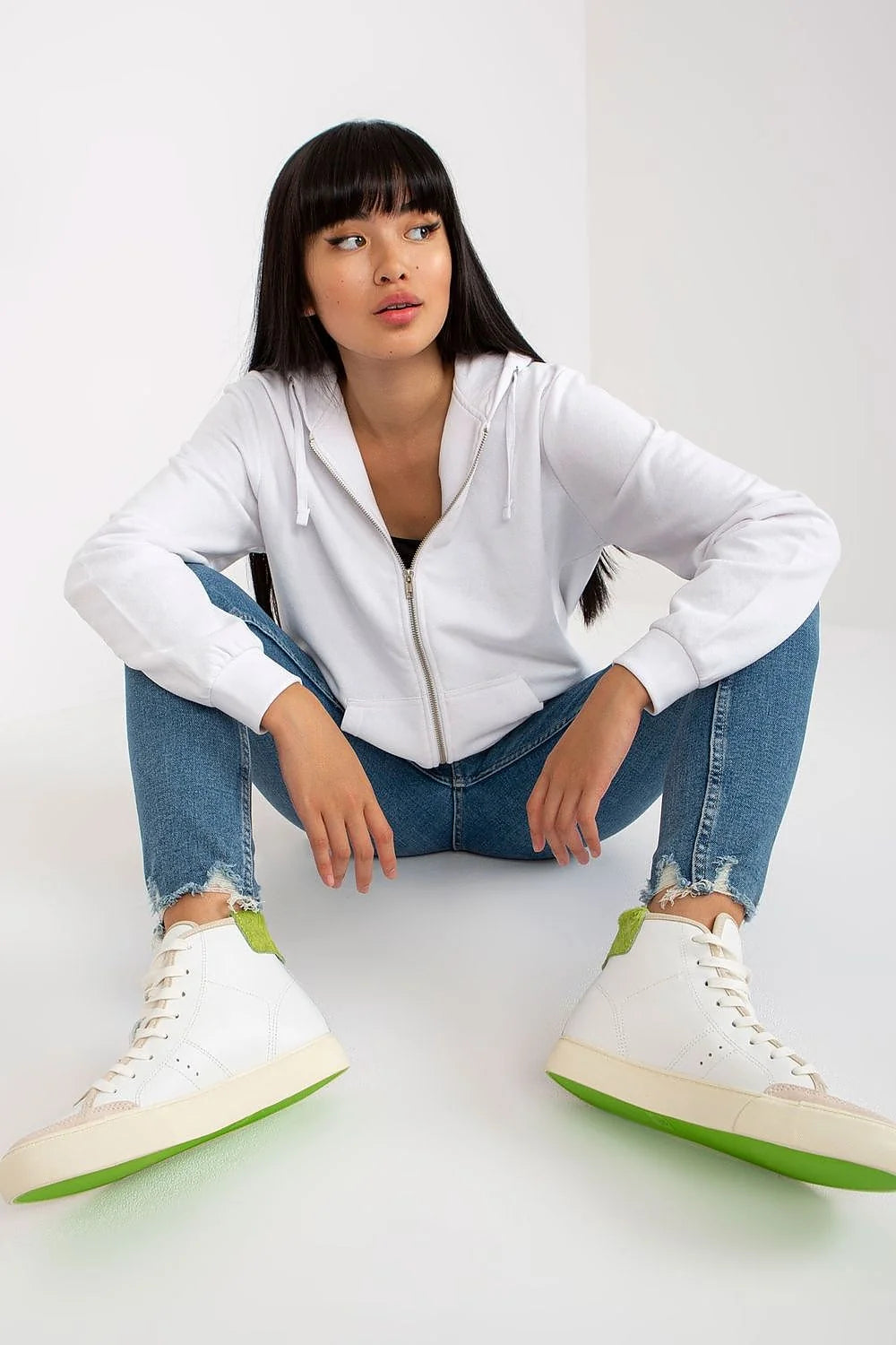 Sweatshirt femme capuche manches longues coton polyester gris foncé style casual occasion quotidienne