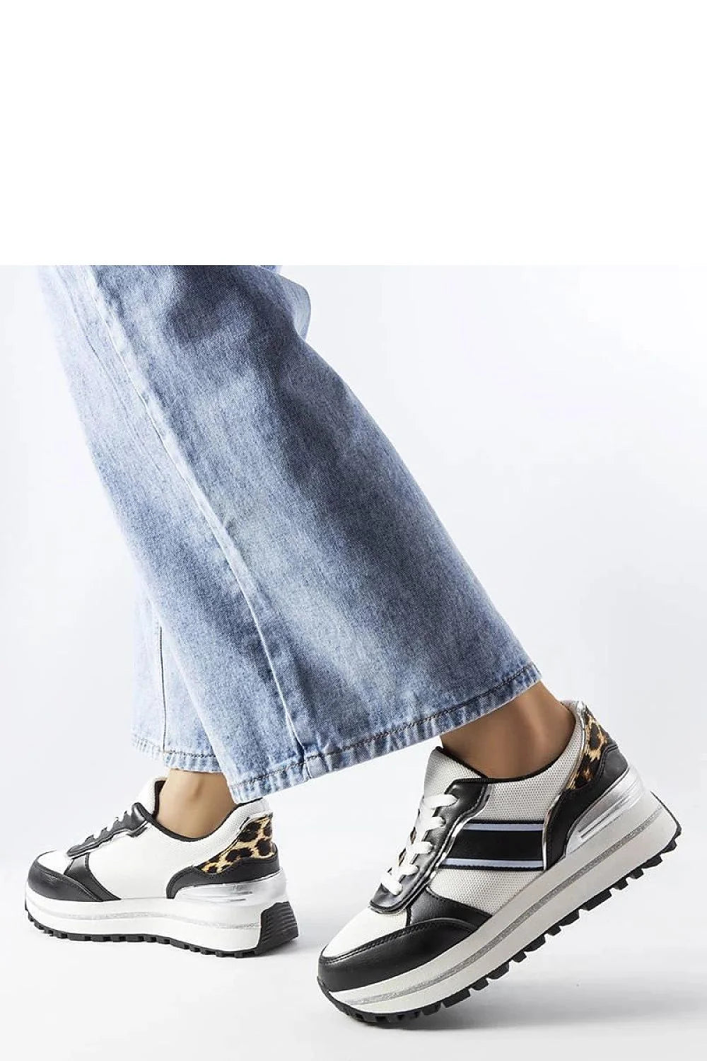 Baskets modernes élégantes pour femme cuir synthétique plateforme épaisse semelle amortie style sport-chic paillettes métalliques