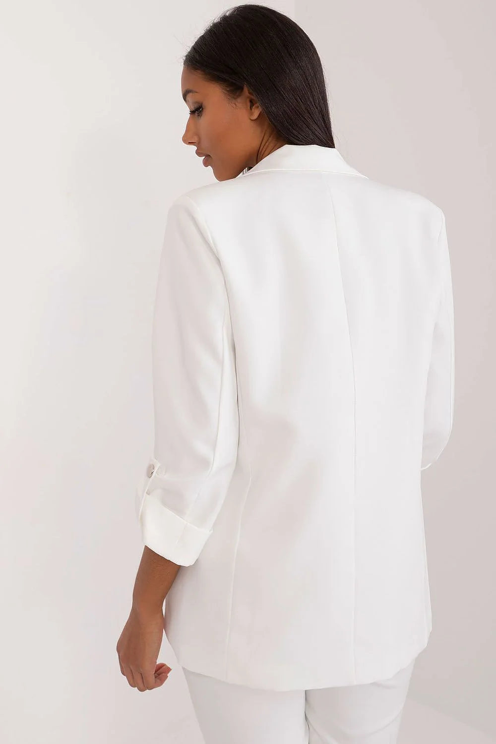 Veste blazer pour femme moderne épuré design classique intemporel coupe ajustée blazer blanc polyester