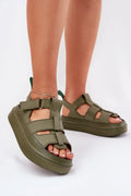 Sandales femmes plateforme style sport-chic vert olive confort durabilité ajustement personnalisé occasion été tenue décontractée habillée
