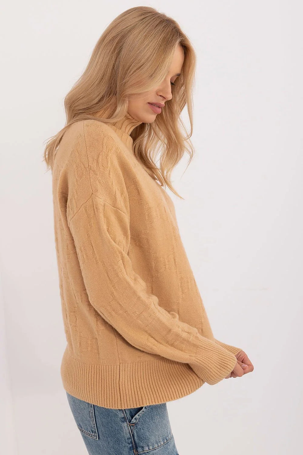 Pull col roulé pour femmes matériau varié acrylique polyester polyamide longueur standard manches longues style élégant confortable occasion quotidienne