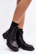 Bottines pour femmes design contemporain cuir écologique textile plateforme talon plat lacets métalliques occasion quotidienne