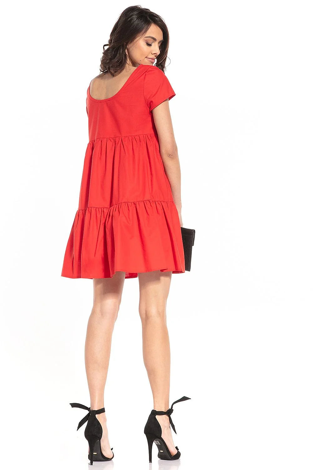 Robe femme coton 100% style moderne épuré noire manches courtes polyvalente élégante confortable