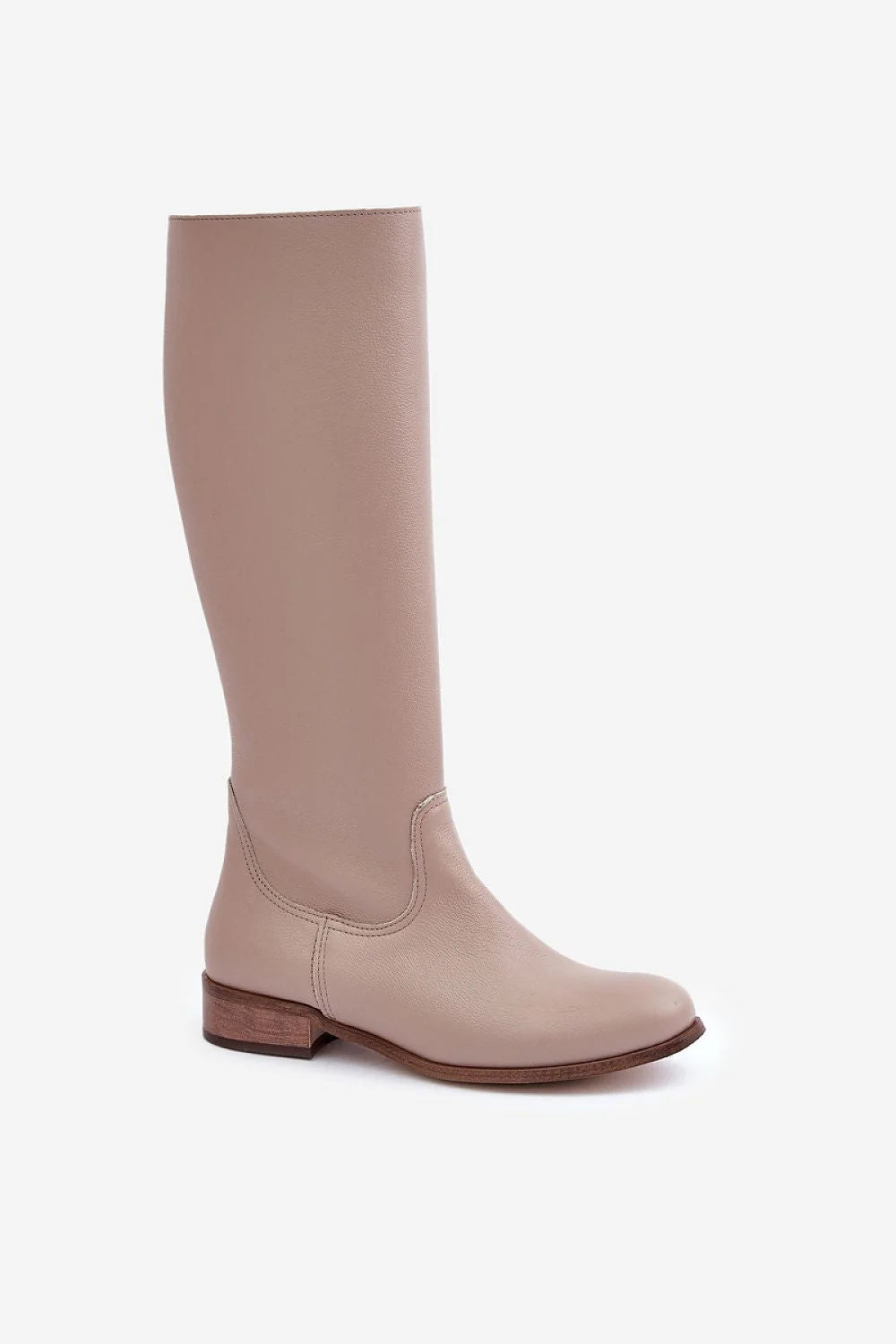 Bottes pour femmes cuir naturel design élégant sous genou talons plats fermeture discrète mode intemporelle confortables tailles 35-41